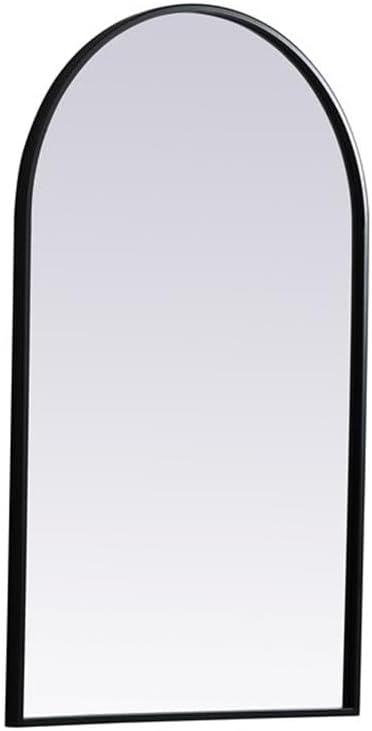 Pemberly Row Arch Wall Mirror, 22x36 Inch, MDF Wood/Iron Frame, Black Finish, Sleek Minimalist Design, Vertical Hanging Orientation, Perfect for Bedroom, Bathroom, Living Room, Entryway Decor