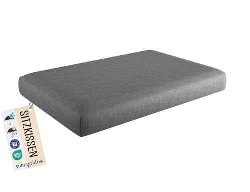 sunnypillow Coussin Assise pour Canapé Palette - Matelas Extérieur Impermeable, Anti UV - Siège 120 x 80 x 15 cm - Coussin Salon de Jardin, Terrasse, Balcon...