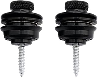 Musiclily Metal Płaska Głowa Blokowane Zaczepy Paska Strap Locks do Gitary Elektrycznej/Akustycznej Basowej, Czarny (2 szt.)