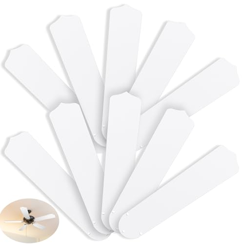 Lineshading 10 Pack 16 1/2" Replacement Fan Blades for 42" Ceiling Fan Waterproof Weatherproof Blades Replacement for Broken Substitution Replacing Indoor Summer (White) by Lineshading - Used condition - US$50.71