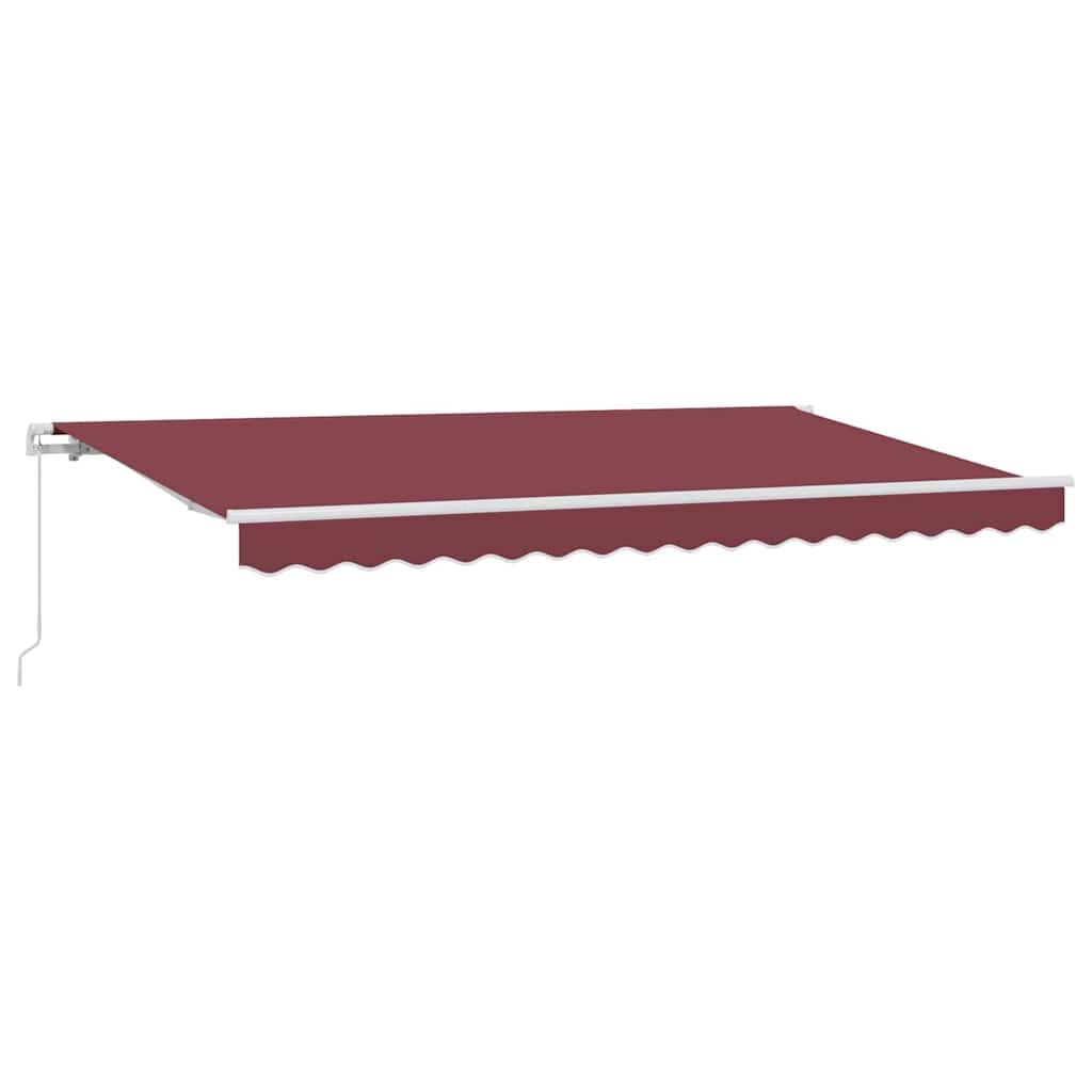 Auvent rétractable bordeaux 350x200 cm avec cadre alu pour terrasse