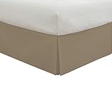 Fresh Ideas Bedding Tailored Bedskirt, Classic 14” Drop Length, Pleated Styling, Queen, Mocha (FRE20114MOCH03)