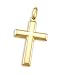 14k Yellow Gold Cross Crucifix Pendant Classic Charm Plain 1.25 inch