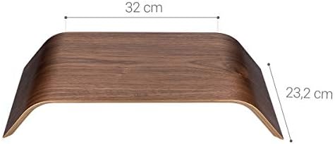 kalibri Computer Monitor Wood Stand - Universal Desk Monitor Holder - Desktop Dock Wooden Mount Display Riser for iMac PC TV Notebook Laptop - Walnut