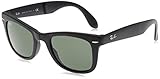 Protective case included Ray-Ban Folding Wayfarer Gafas de Sol, Matte Black, 55 para Hombre