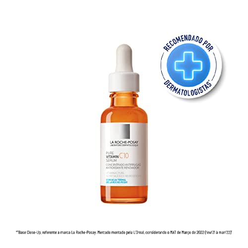 La Roche-Posay Pure Vitamine C10, Vitamina C Pura, Concentrado renovador e corretor, Ácido Hialurôni