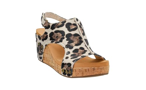 Image of Corkys Footwear Womens Carley Wedges, Featuring Corkys EVA Foam Cushioned Insoles, A 2.5 Inch Heel, Lightweight For All Day Wear, And Hook And Loop Closure