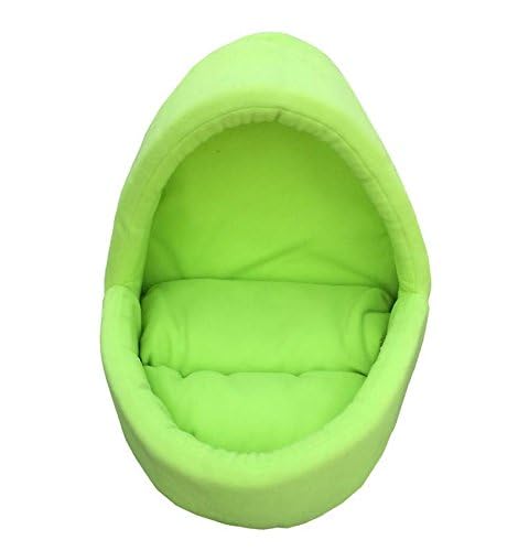 Fluffy's Luxurious Soft Foam Red & Black Dog/Cat Bed Cave Style(Export Quality) (S, Green)
