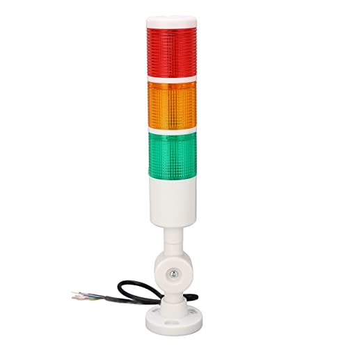 Semafori a Torre a LED, DC 24V Spie Industriali a 3 Livelli con Allarme Acustico Ip54 Indicatore Luminoso a Torre a Colonna Pieghevole Luce Lampeggiante Fissa Commutabile