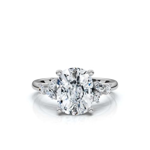 1 CT-5 CT IGI Certified Lab Grown Diamond Ring 10K 14K 18K Solid Gold Nature Inspired Diamond Accented Engagement Ring Wedding Christmas Gift for Women(E-F Color, VS1/VS2 Clarity)