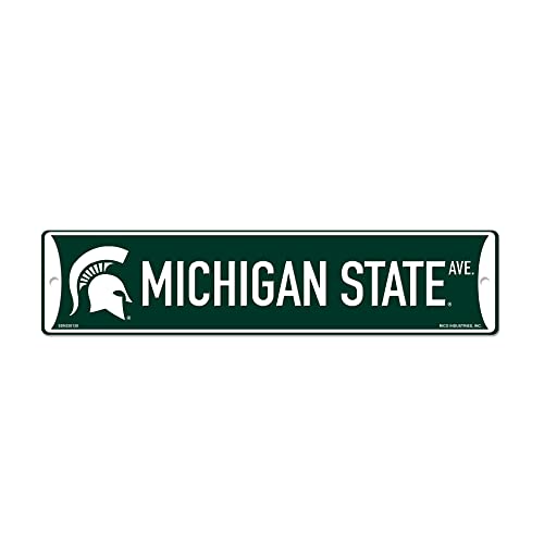 Rico Industries NCAA Michigan State Spartans Green 4" X 17" Plastic Street Sign