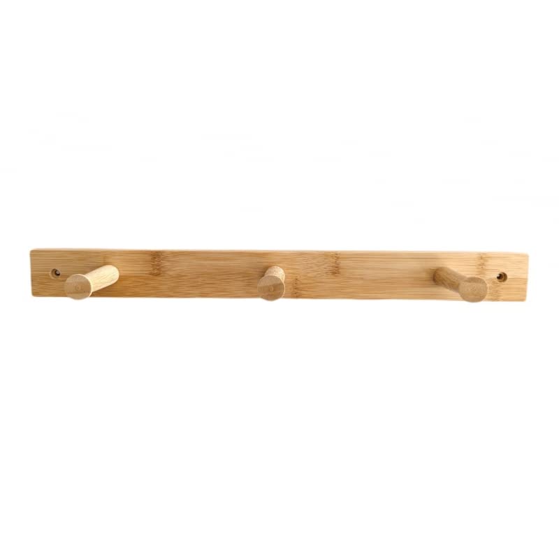 D,casa - Perchero Pared de Madera Natural 4 colgadores - 3 colgadores