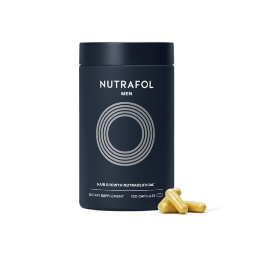 Nutrafol Men Hair Growth Supplement for Thicker, Stronger Hair (4 Capsules Per Day – 1 Month Supply), 120 Count (Pack of 1)