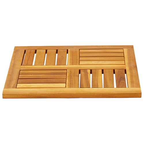 Plateau de table acacia massif extérieur carré marron 50cm