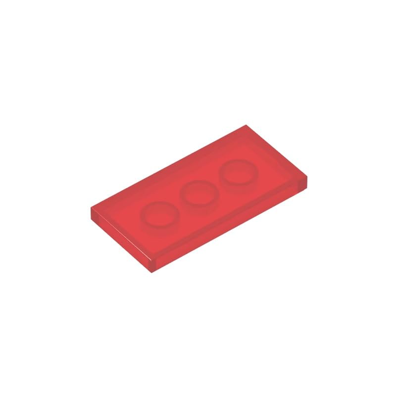XYEIUGO Gobricks 87079 Foundation Plate Tile 2x4 with Groove 50 Pieces GDS-614 Building Blocks Color:Trans Red