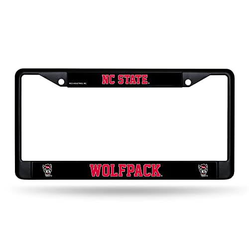 Rico Industries NCAA North Carolina State Wolfpack Black Chrome Frame 12" x 6"