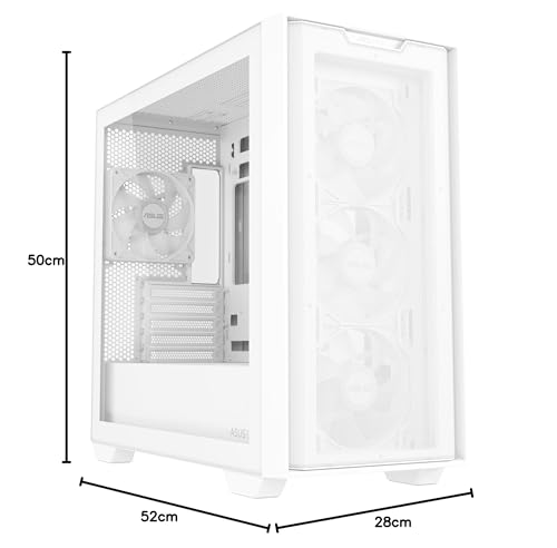 Asus A21 Plus TG ARGB White microATX PC Gehäuse (vorinstallierte ARGB-Lüfter – Bild 7