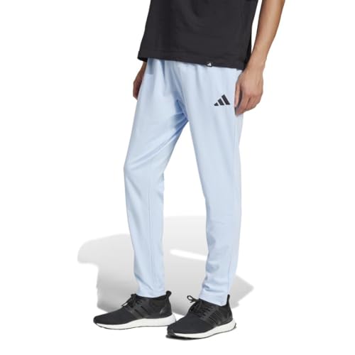Adidas Mens Essentials Linear Single Jersey Sportswear Pants, Blue/Black, Small