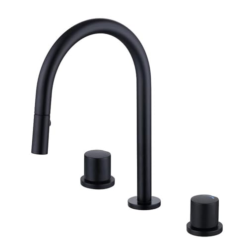 Grifo de latón cromado de 3 orificios con diseño ergonómico y doble flujo de agua