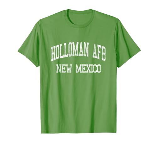 Holloman AFB New Mexico NM Vintage Athletic Sports Design T-Shirt, Men, Grass Green, Medium