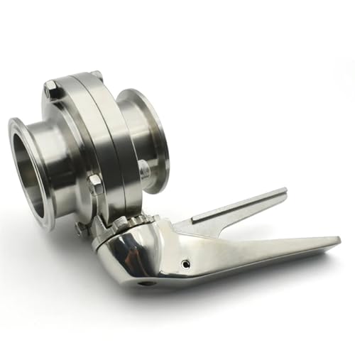 Vanne papillon 2" régulation débit gâchette acier inoxydable 304 ferrule 32mm 50.5