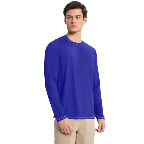 Dark Blue UPF 50+ Long Sleeve Sun Shirt Quick Drying Round Neck UV Sun Protection Long Sleeve Shirts Summer3