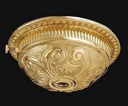 B&P Lamp® 3 3/8" I.D. Embossed Brass Font Cup, Unfinished