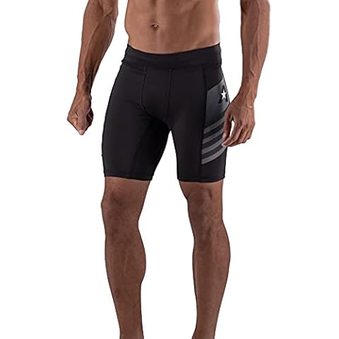 Anthem Athletics Reignite Vale Tudo Shorts Men – MMA Compression Shorts, BJJ, Jiu Jitsu, No Gi, Grappling - Black & Grey - XX-Large Cover
