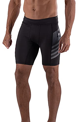 Anthem Athletics Reignite Mens MMA Compression Shorts Vale Tudo - Black & Grey - Small