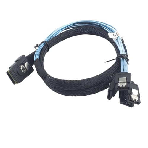Cable Reverse mini SAS SFF-8087 36P a 4 SATA 7pin con pestillo 0.5m miniatura 6