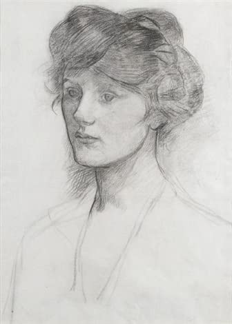 Tableau portrait d'une dame Mme Puleston par Waterhouse affiche art mural 60x90cm