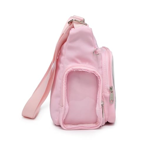 Image of Canvas Ita Bag Crossbody Shoulder Bag Kawaii Purses and Handbags with Anime Pins Display Medium