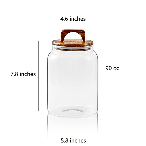 Sweejar Glass Jars for Laundry Room Organization, 90 ounce Laundry Pods Container, Glass Food Storage Jars with Airtight Lid, 2 Pack, Hand Lid - Image 2