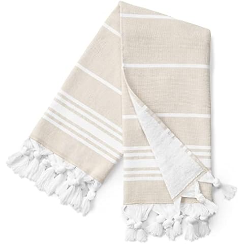 Laguna Beach Textile Co Soft Turkish Fouta Hand Towel - 400 GMS - 34" x 20" - Dune Cover
