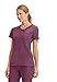 Cherokee Infinity Womens Mock Wrap Scrub Top, 4 Pockets, Rib-Knit Panel, Moisture-Wicking 360° Stretch - 2625A, S, Wine