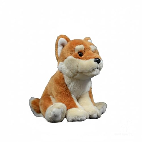 Wyvix Peluche Realista de Shiba Inu: Perro japonés Sentado 16 cm con Relleno Cuentas