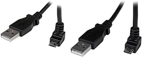 StarTech.com 2m Micro USB Cable Cord - A to Down Angle Micro B - Down Angled Micro USB Cable - 1x USB A (M), 1x USB Micro B (M) - Black (USBAUB2MD)