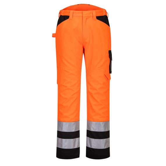 PW2 Service Pantalon de travail en polycoton bicolore fluo avec bandes PW241