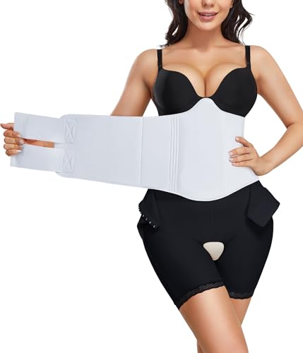 YERKOAD Tabla de compresión abdominal de espuma Lipo 360 para después de la cirugía, liposucción, compresión abdominal, envoltura para el vientre, recuperación de lipo, Blanco, Talla única