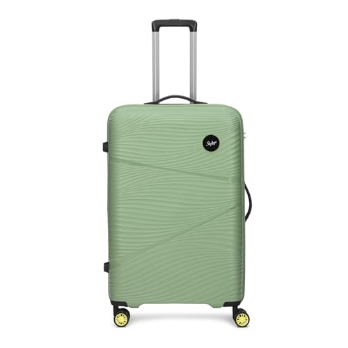 Image of Skybags Swirl Check-in Trolley Bag 75cm | Large Hard Luggage | 8 Wheels Suitcase for Travel | 3-Digit Combination Lock with Anti-Theft Zipper | Polypropylene | 3 Years Warranty - Unisex (Green)