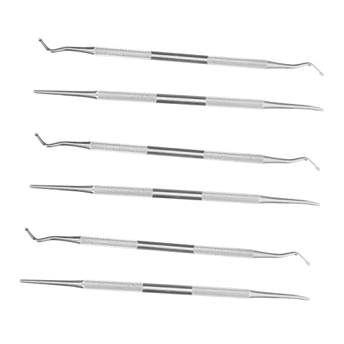 Beatifufu Essential Manicure Cleaning Tools Set 6pcs Stainless Steel Ingrown Nail Tool Nail Seam Cleaning for Salon Use