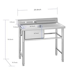 36 * 21 * 40 Commercial Kitchen Prep & Utility Sink Outdoor Sink Laundry Sink Garage Sink Free Standing Sink 36 21 40 Commercial Kitchen Prep Utility Sink Outdoor Sink Laundry Sink Garage Sink Free Standing Sink