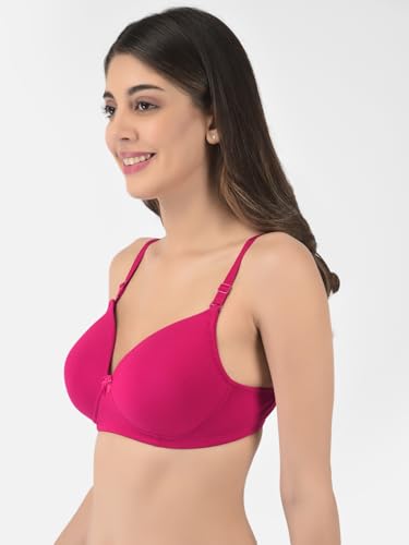 Image of Softline Women's Cotton-Rich Wire-Free Padded Bra | Full Coverage, Seamless & Breathable for Everyday Comfort | Soft Fabric with Supportive Fit for All-Day Wear