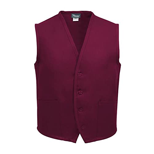 Fame Fabrics 23332 V65 Unisex Vest, 2 Pockets, Burgundy, XL