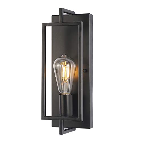 PUUPA Black Wall Sconce Lighting, Single Light Bathroom Vanity Light fixtures Modern Indoor Farmhouse Wall Lights