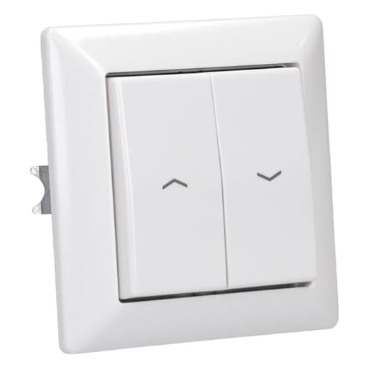 Jung Jalousieschalter Set Alpinweiß Serie A mit AS581WW Rahmen 1fach + 509VU Jalousie-Wippschalter + AS591-5PWW Wippe f. Jalousie-Schalter/-Taster (Duroplast)