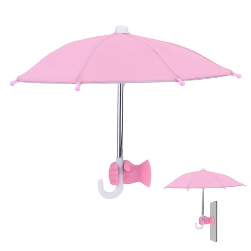 lasuroa Cell Phone Umbrella, Mini Phone Shade Umbrella with Suction Cup Holder Portable Sun Shade Cover for Outdoor Cellphone Device Screen Glare Reflection