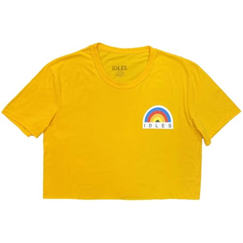 Idles Rainbow Band Logo Crop Top avec motif arc-en-ciel graphique