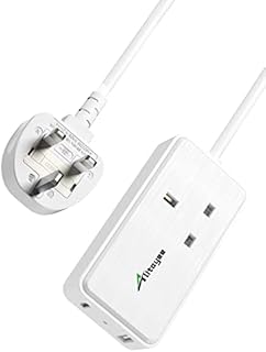 Smart Extension Lead with USB Slots, Power Strip with USB-A and USB-C(5V 3.1A MAX), 1M Extension Cord, 1 Way Plug Socket Extension, 3250W 13 amp Plug Fused, Ideal for Home Office Accessories-White