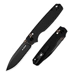 Kizer Pokiman CD Pocket Knife, 3.16' Drop Point D2 Blade Folding Knives with Black G10 Handle, Thumb Stud EDC Knife for Men Women V3789M1